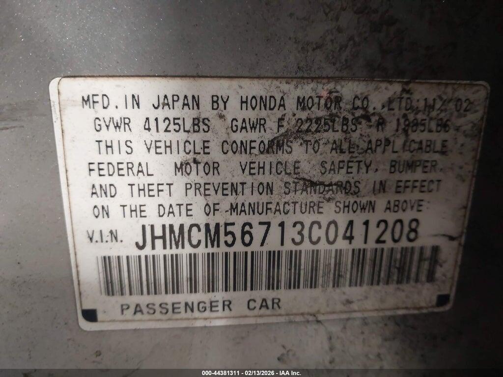 JHMCM56713C041208 2003 HONDA ACCORD photo no. 9