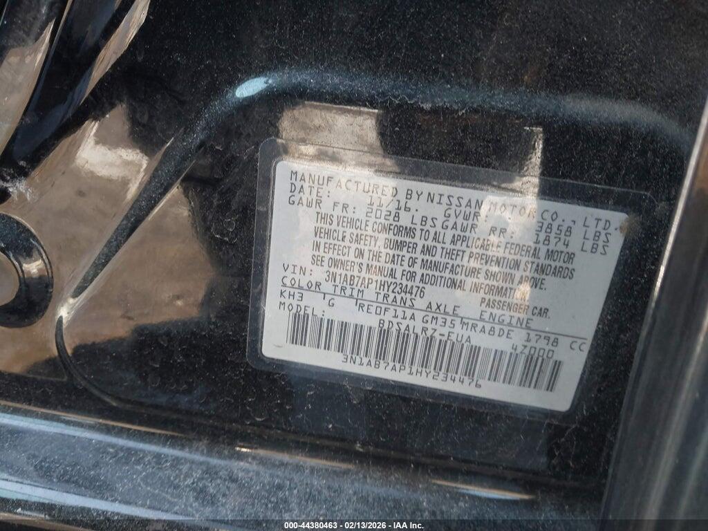3N1AB7AP1HY234476 2017 NISSAN SENTRA photo no. 9