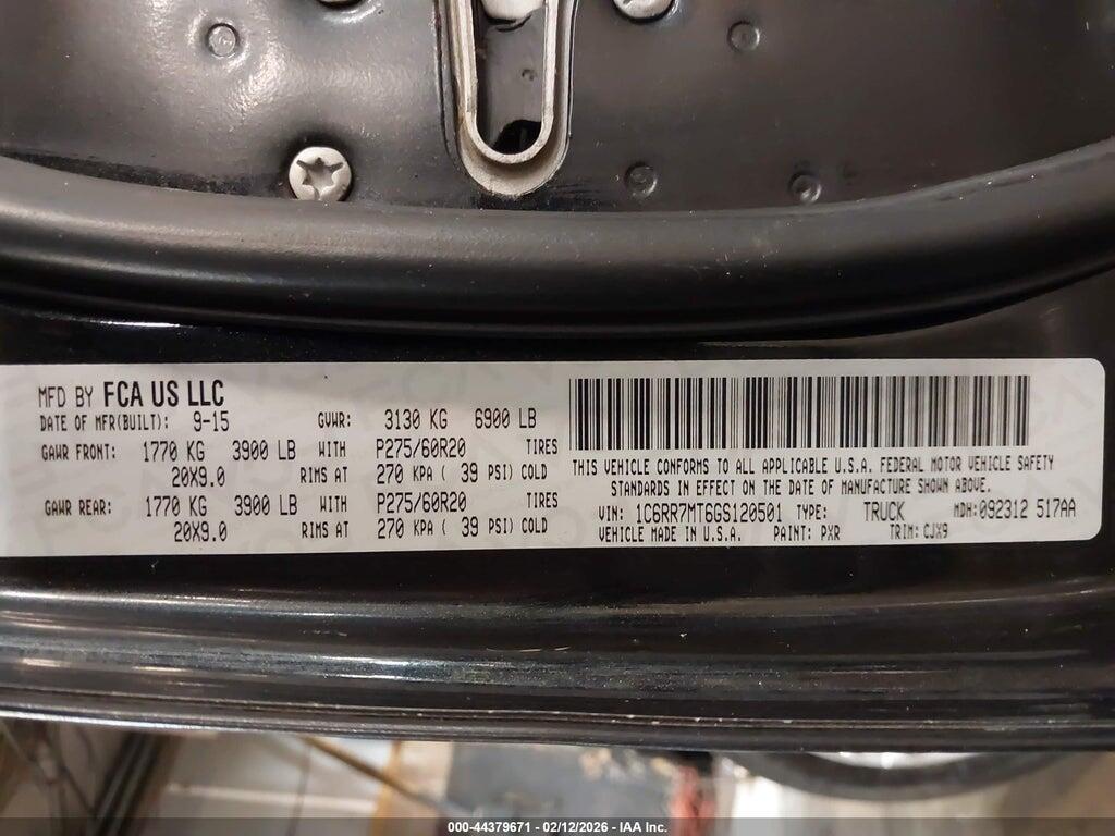 1C6RR7MT6GS120501 2016 RAM 1500 photo no. 9