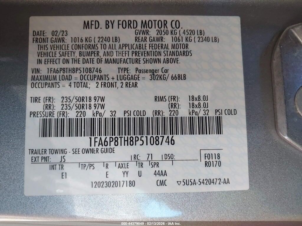 1FA6P8TH8P5108746 2023 FORD MUSTANG photo no. 9