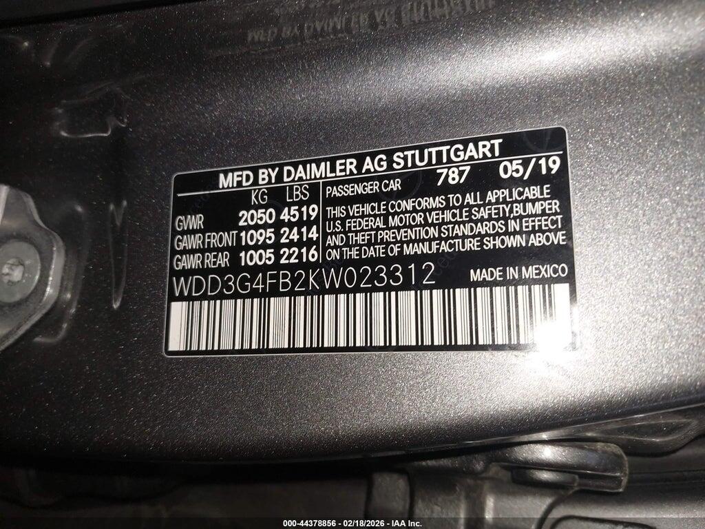 WDD3G4FB2KW023312 2019 MERCEDES-BENZ A 220 photo no. 9
