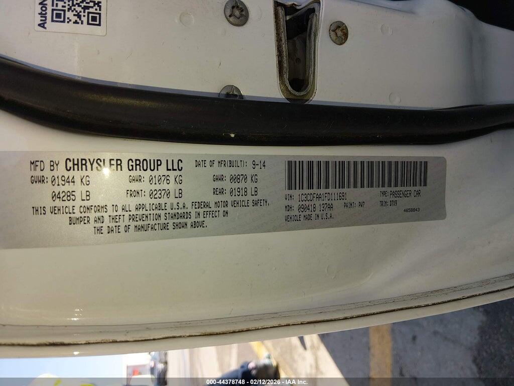 1C3CDFAA1FD111691 2015 DODGE DART photo no. 9