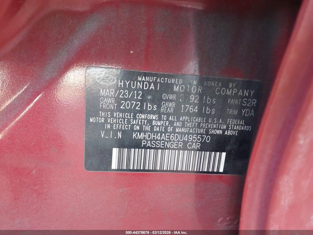 KMHDH4AE6DU495570 2013 HYUNDAI ELANTRA photo no. 9