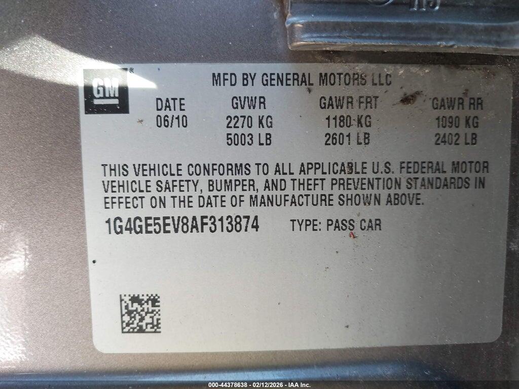 1G4GE5EV8AF313874 2010 BUICK LACROSSE photo no. 9