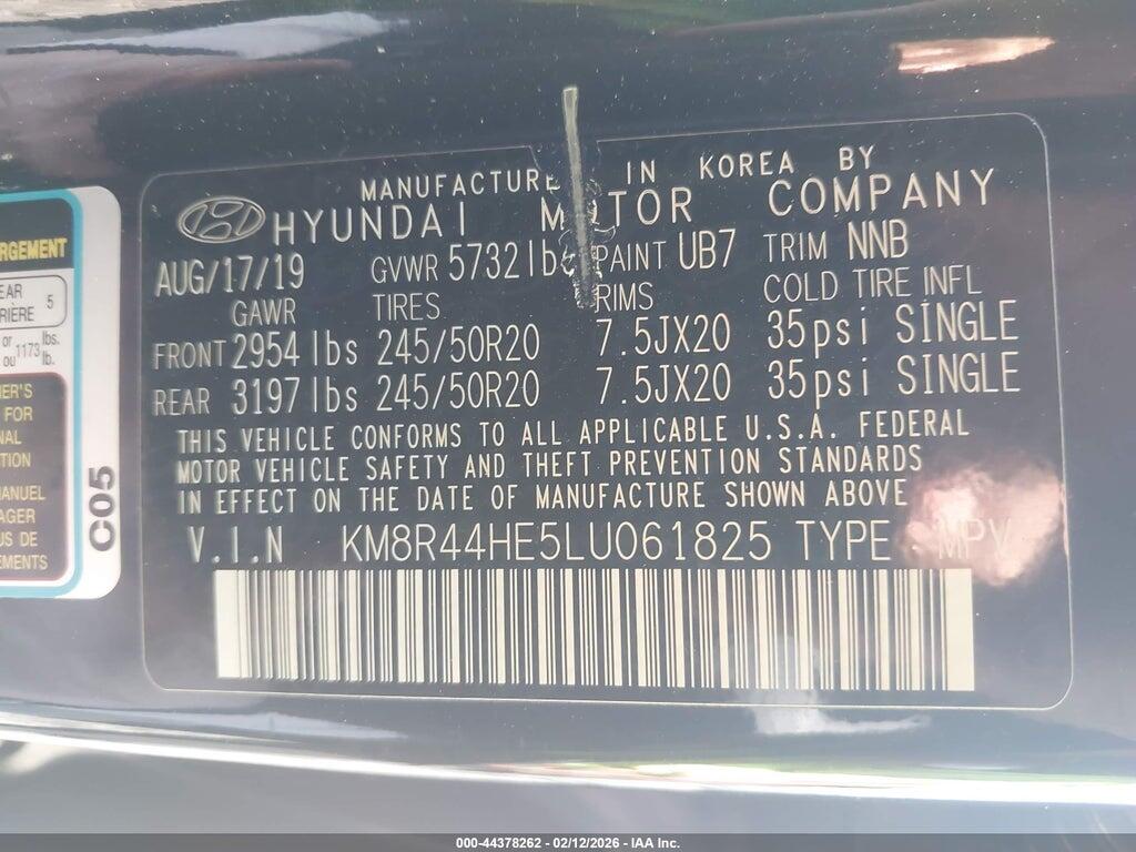 KM8R44HE5LU061825 2020 HYUNDAI PALISADE photo no. 9