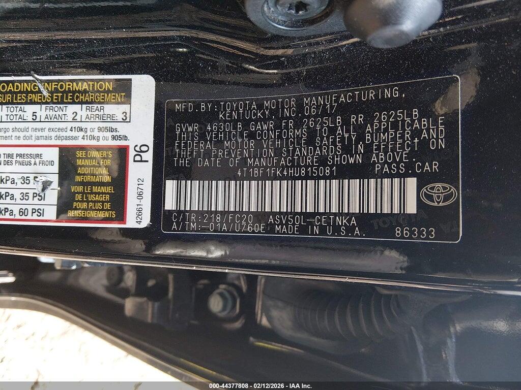 4T1BF1FK4HU815081 2017 TOYOTA CAMRY photo no. 9