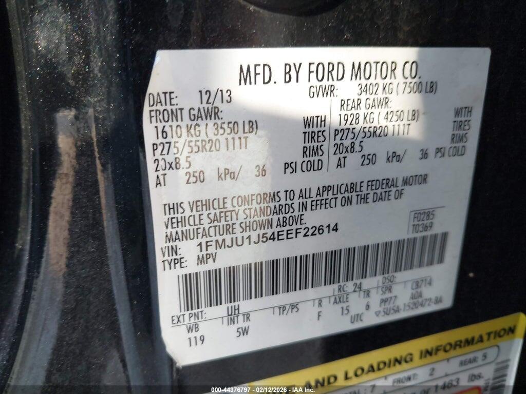 1FMJU1J54EEF22614 2014 FORD EXPEDITION photo no. 9