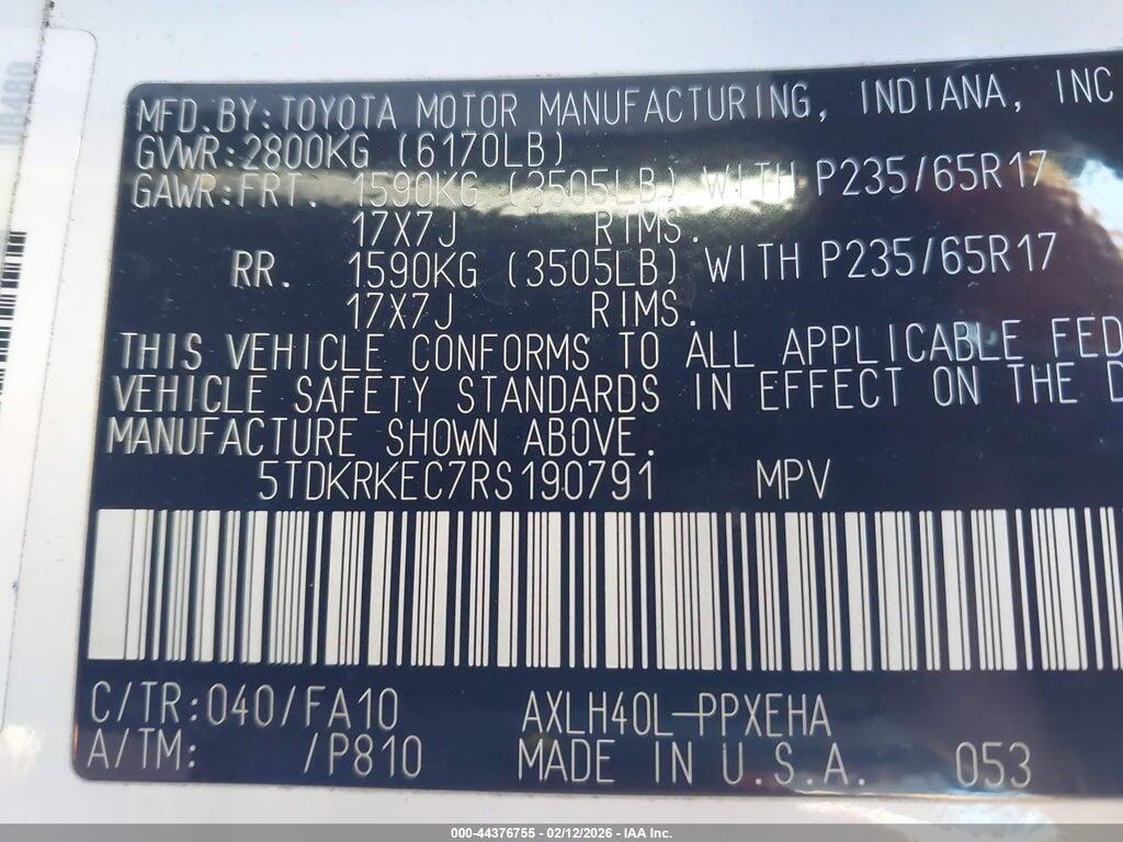 5TDKRKEC7RS190791 2024 TOYOTA SIENNA photo no. 9