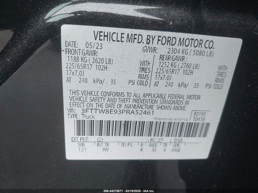 3FTTW8E93PRA52461 2023 FORD MAVERICK photo no. 9