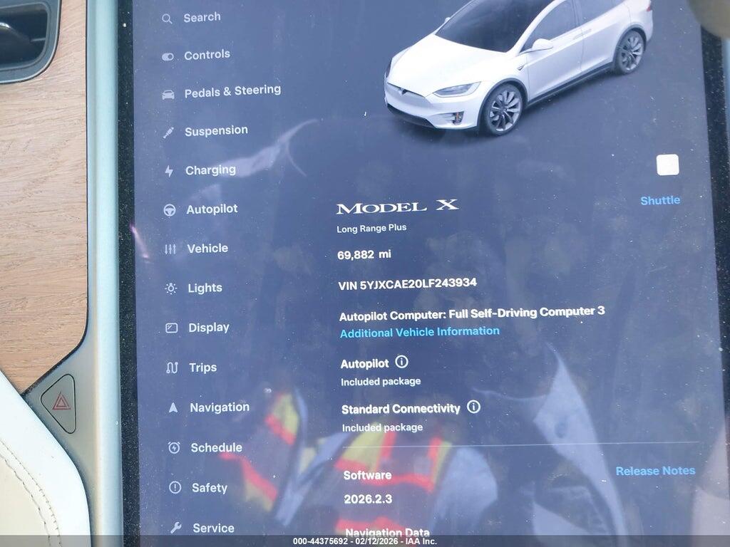 5YJXCAE20LF243934 2020 TESLA MODEL X photo no. 7