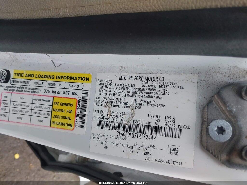 3FA6P0LU7JR172442 2018 FORD FUSION HYBRID photo no. 9