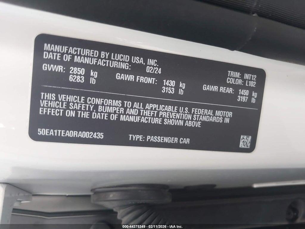 50EA1TEA0RA002435 2024 LUCID AIR photo no. 9
