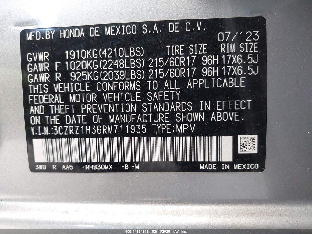 3CZRZ1H36RM711935 2024 HONDA HR-V photo no. 9