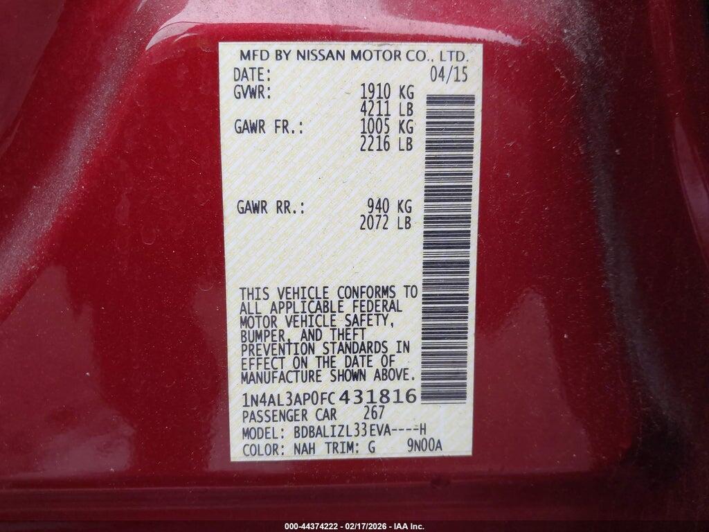 1N4AL3AP0FC431816 2015 NISSAN ALTIMA photo no. 9