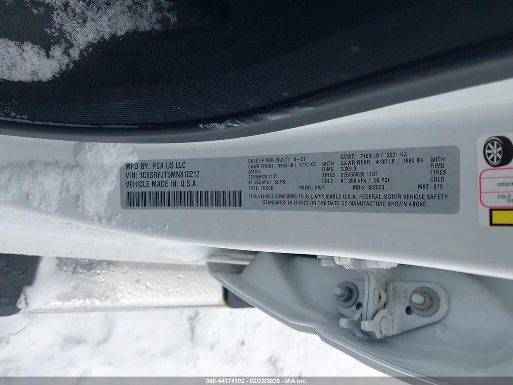 1C6SRFJT5MN810217 2021 RAM 1500 photo no. 9
