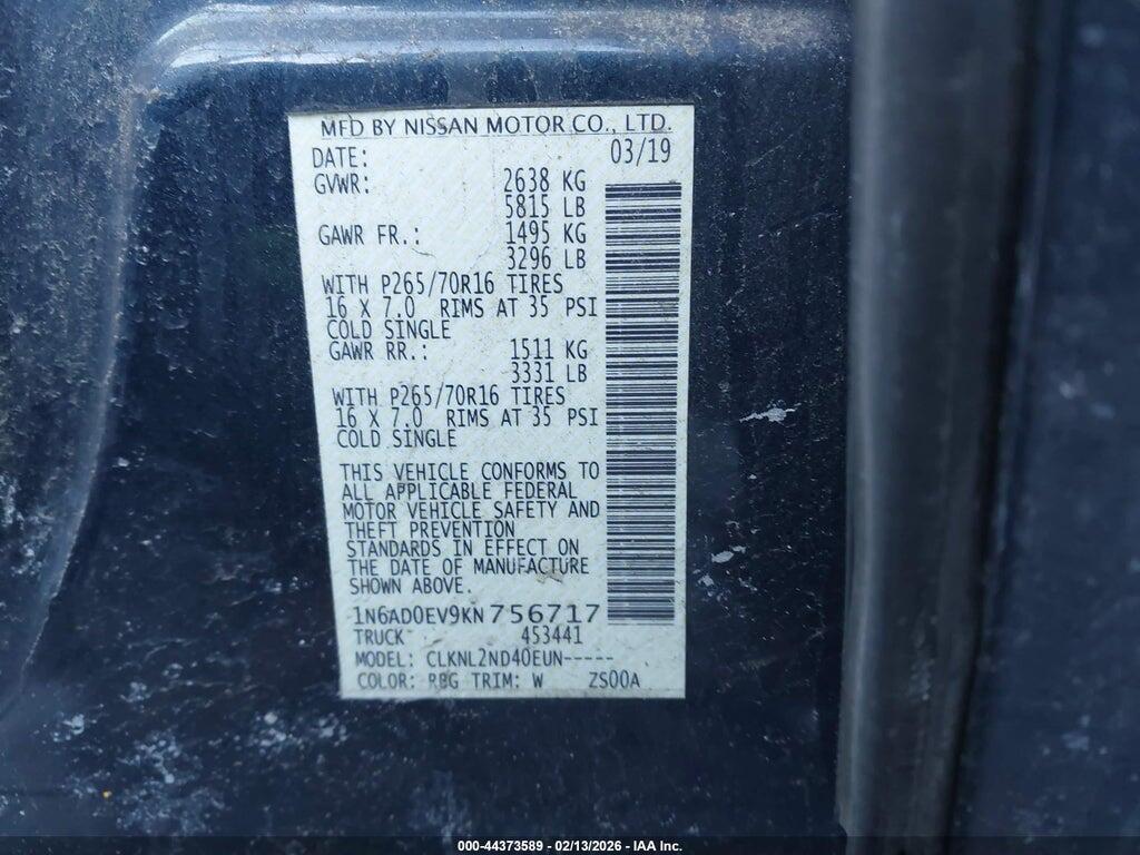 1N6AD0EV9KN756717 2019 NISSAN FRONTIER photo no. 9