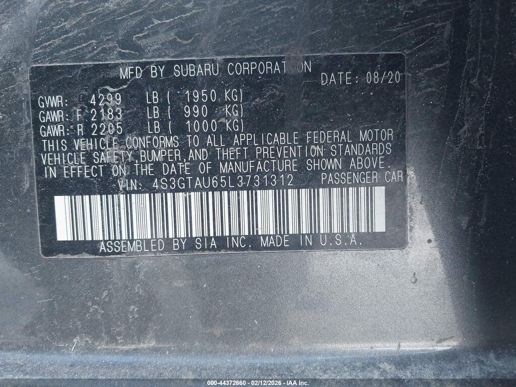 4S3GTAU65L3731312 2020 SUBARU IMPREZA photo no. 9