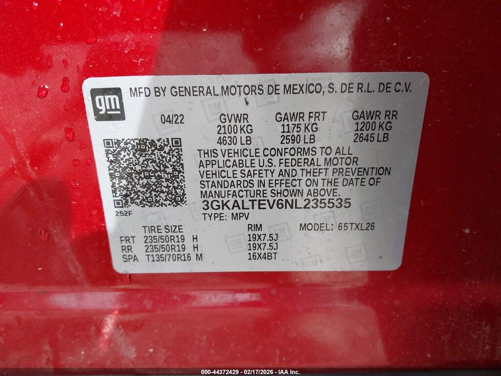 3GKALTEV6NL235535 2022 GMC TERRAIN photo no. 9