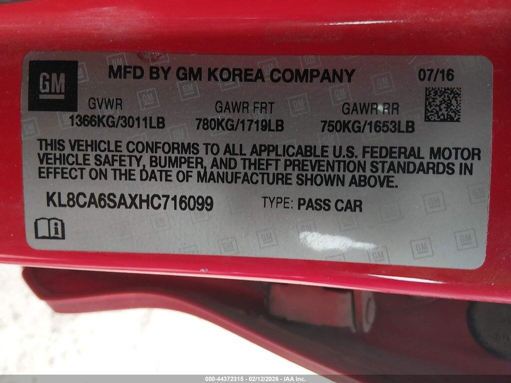 KL8CA6SAXHC716099 2017 CHEVROLET SPARK photo no. 9