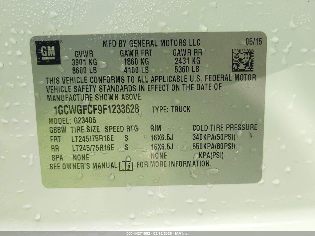 1GCWGFCF9F1233628 2015 CHEVROLET EXPRESS 2500 photo no. 9