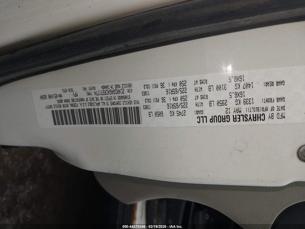 2C4RDGAGXCR371774 2012 RAM CARGO photo no. 9