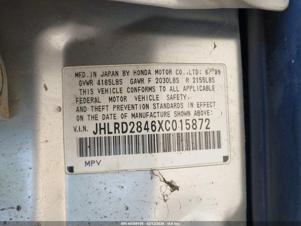 JHLRD2846XC015872 1999 HONDA CR-V photo no. 9