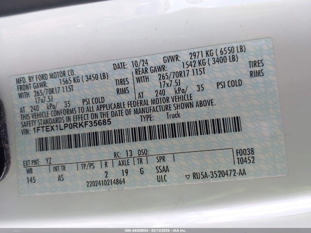 1FTEX1LP0RKF35685 2024 FORD F-150 photo no. 9