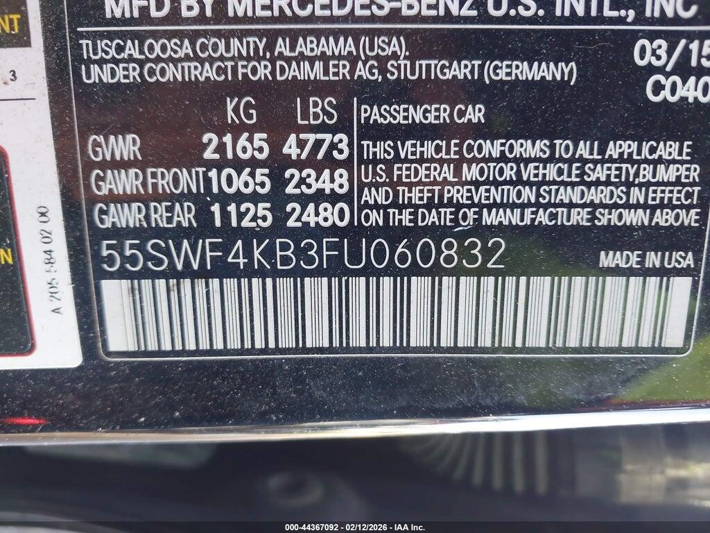 55SWF4KB3FU060832 2015 MERCEDES-BENZ C 300 photo no. 9