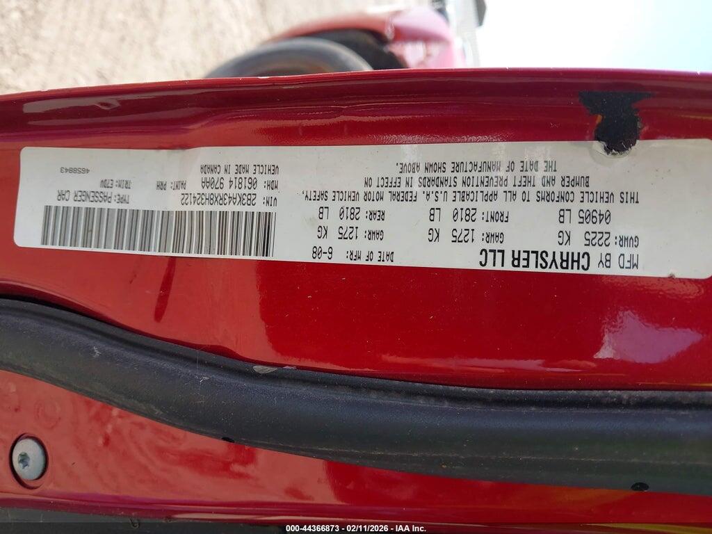2B3KA43RX8H324122 2008 DODGE CHARGER photo no. 9