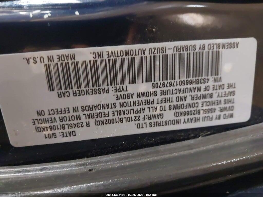 4S3BH665017679705 2001 SUBARU OUTBACK photo no. 9