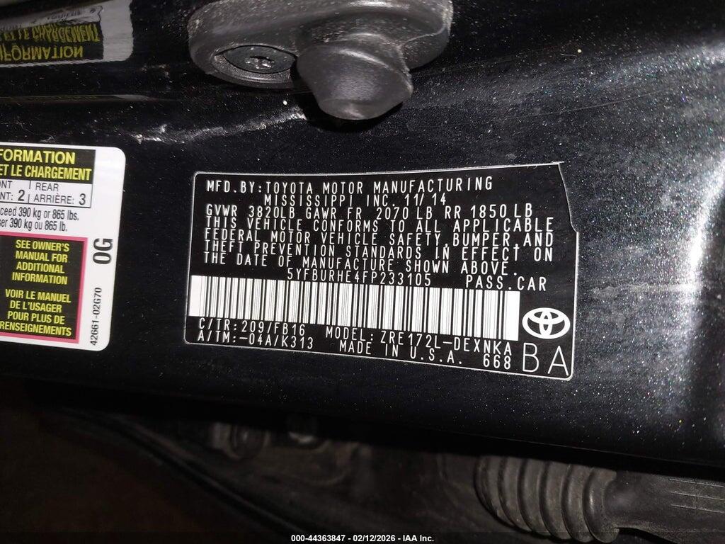 5YFBURHE4FP233105 2015 TOYOTA COROLLA photo no. 9