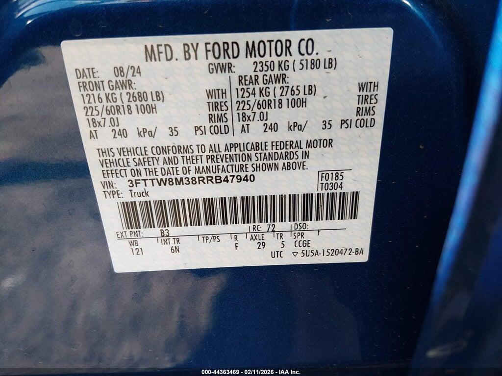 3FTTW8M38RRB47940 2024 FORD MAVERICK photo no. 9