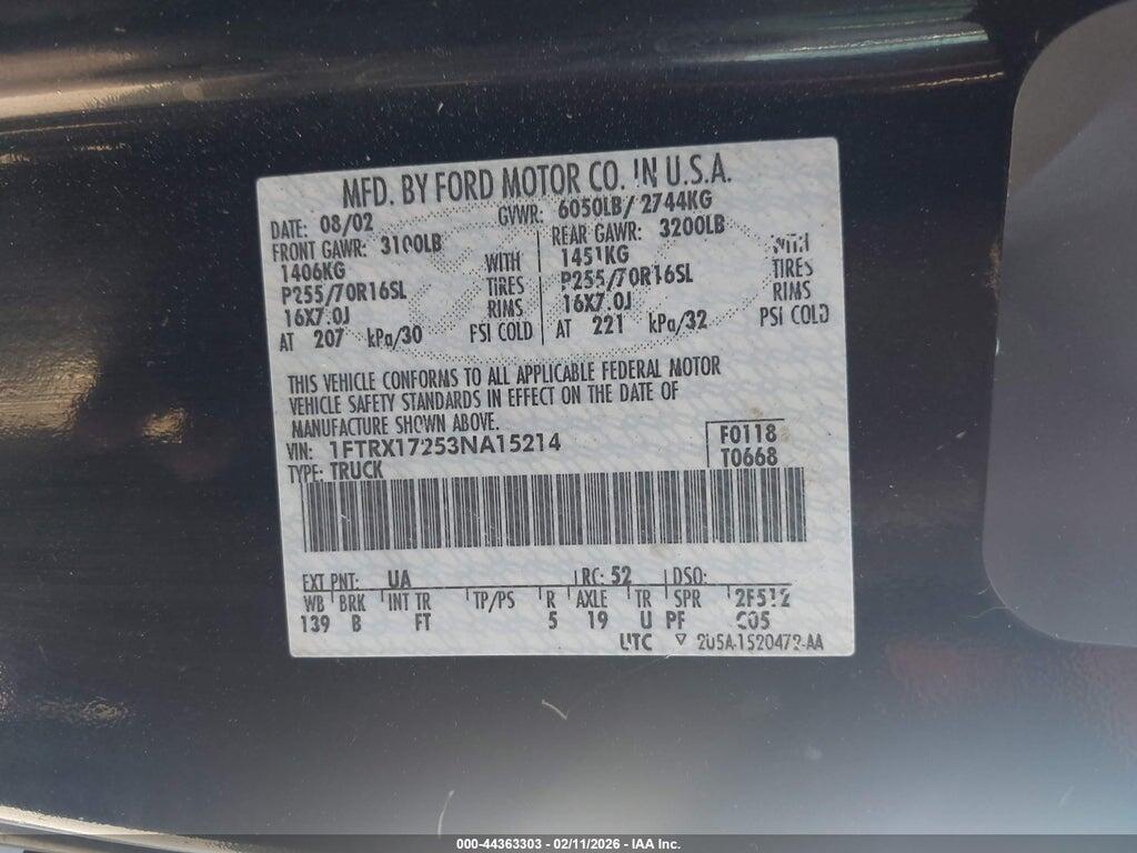 1FTRX17253NA15214 2003 FORD F-150 photo no. 9