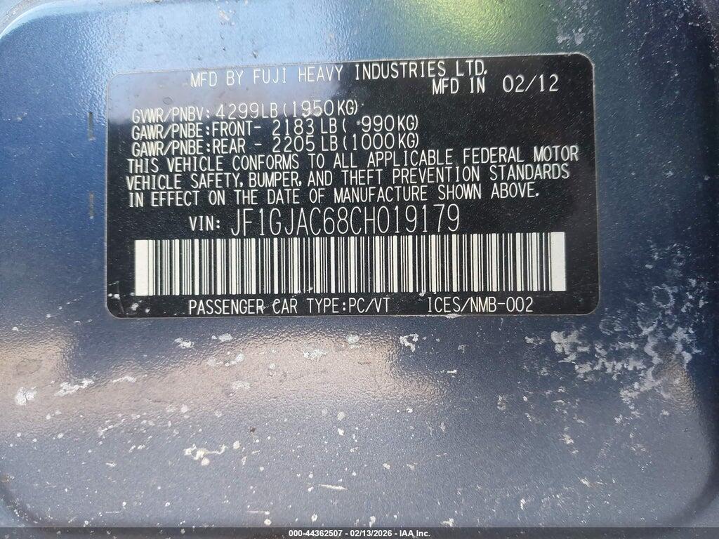 JF1GJAC68CH019179 2012 SUBARU IMPREZA photo no. 9