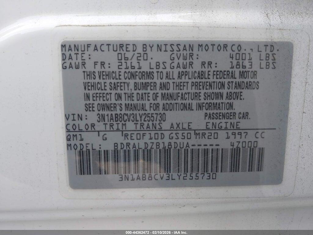 3N1AB8CV3LY255730 2020 NISSAN SENTRA photo no. 9