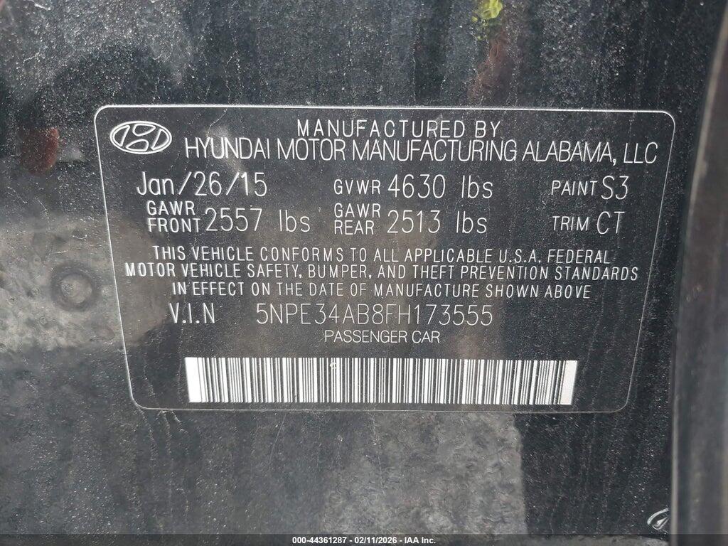 5NPE34AB8FH173555 2015 HYUNDAI SONATA photo no. 9
