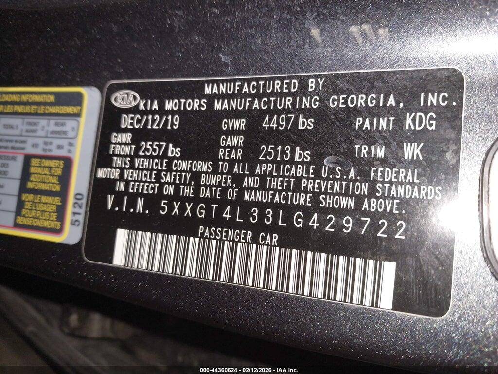5XXGT4L33LG429722 2020 KIA OPTIMA photo no. 9