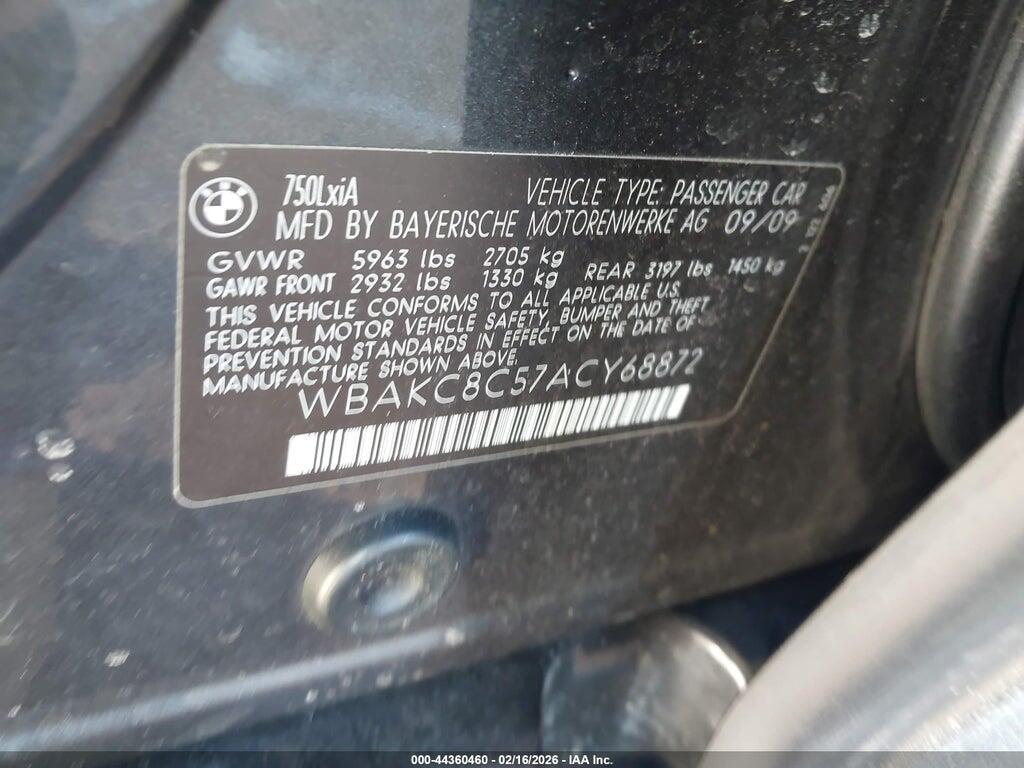 WBAKC8C57ACY68872 2010 BMW 750LI photo no. 9