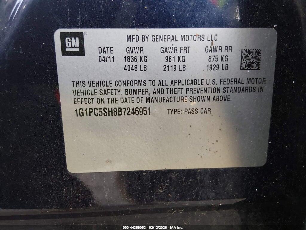 1G1PC5SH8B7246951 2011 CHEVROLET CRUZE photo no. 9