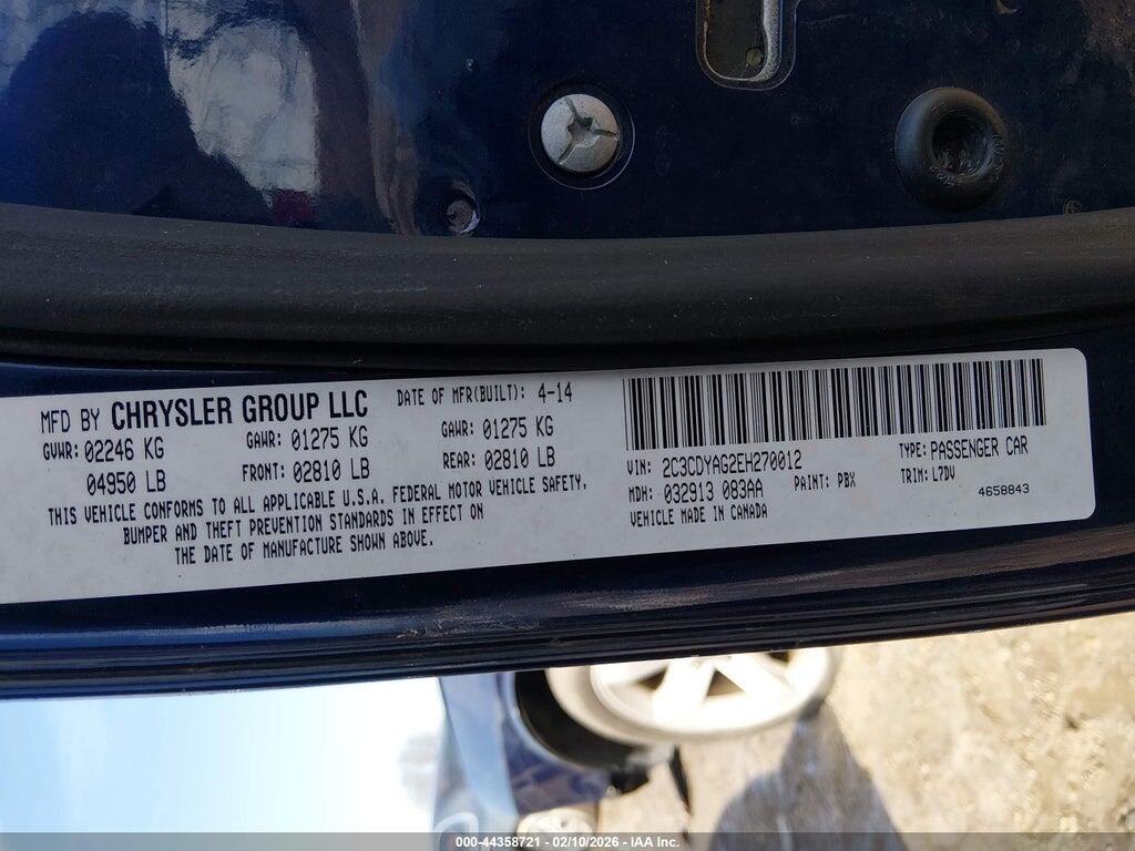 2C3CDYAG2EH270012 2014 DODGE CHALLENGER photo no. 9
