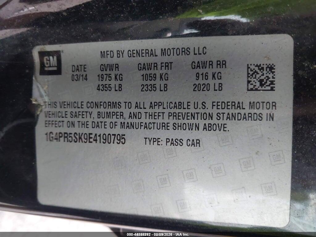 1G4PR5SK9E4190795 2014 BUICK VERANO photo no. 9