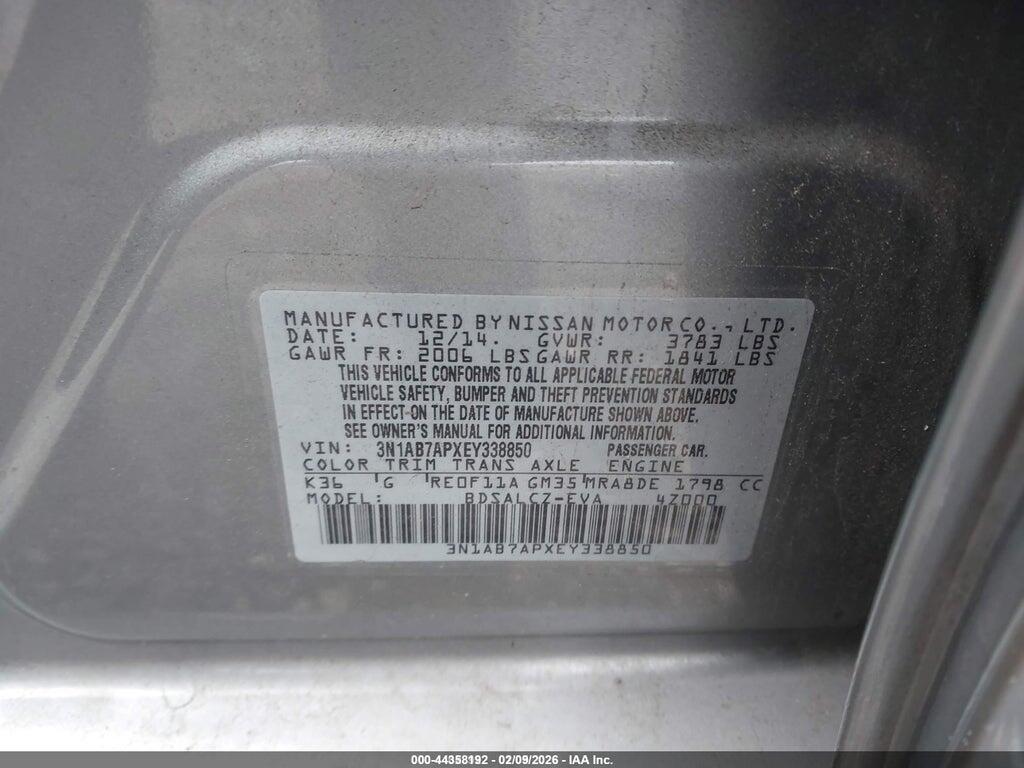 3N1AB7APXEY338850 2014 NISSAN SENTRA photo no. 9