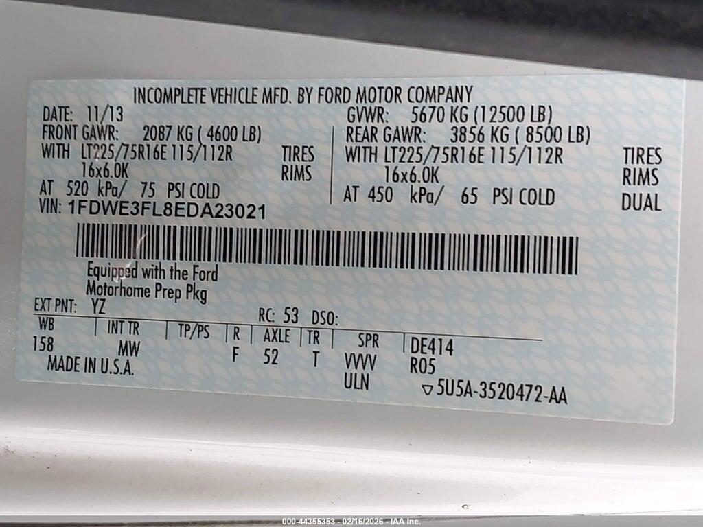 1FDWE3FL8EDA23021 2014 FORD E-350 CUTAWAY photo no. 8