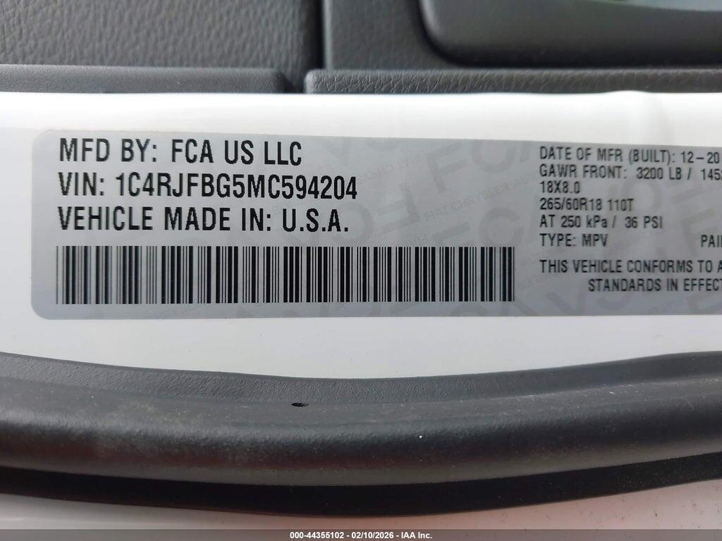 1C4RJFBG5MC594204 2021 JEEP GRAND CHEROKEE photo no. 9