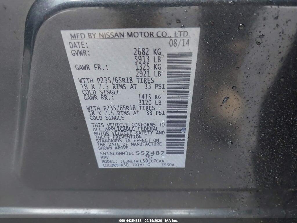 5N1AL0MM3EC552487 2014 INFINITI QX60 photo no. 9