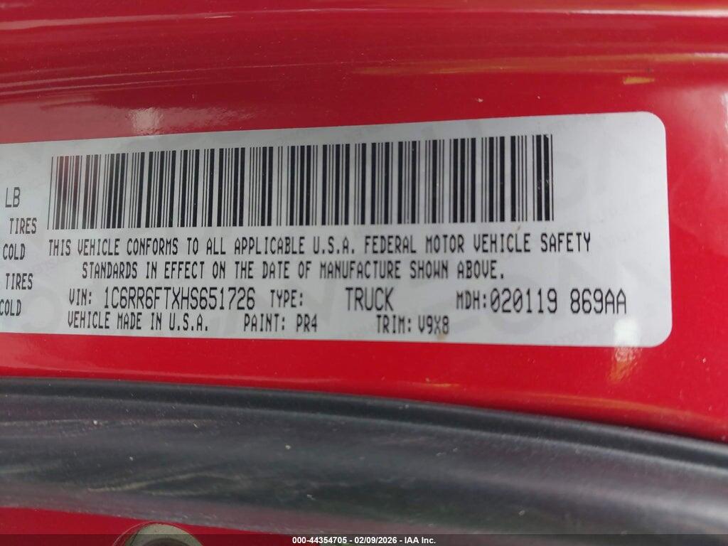 1C6RR6FTXHS651726 2017 RAM 1500 photo no. 9