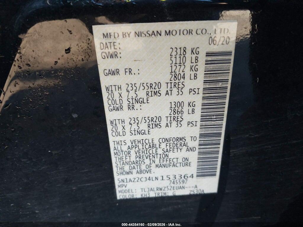 5N1AZ2CJ4LN153364 2020 NISSAN MURANO photo no. 9