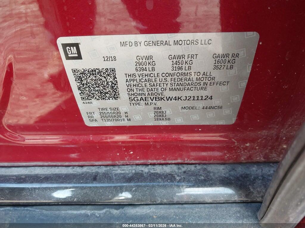 5GAEVBKW4KJ211124 2019 BUICK ENCLAVE photo no. 9