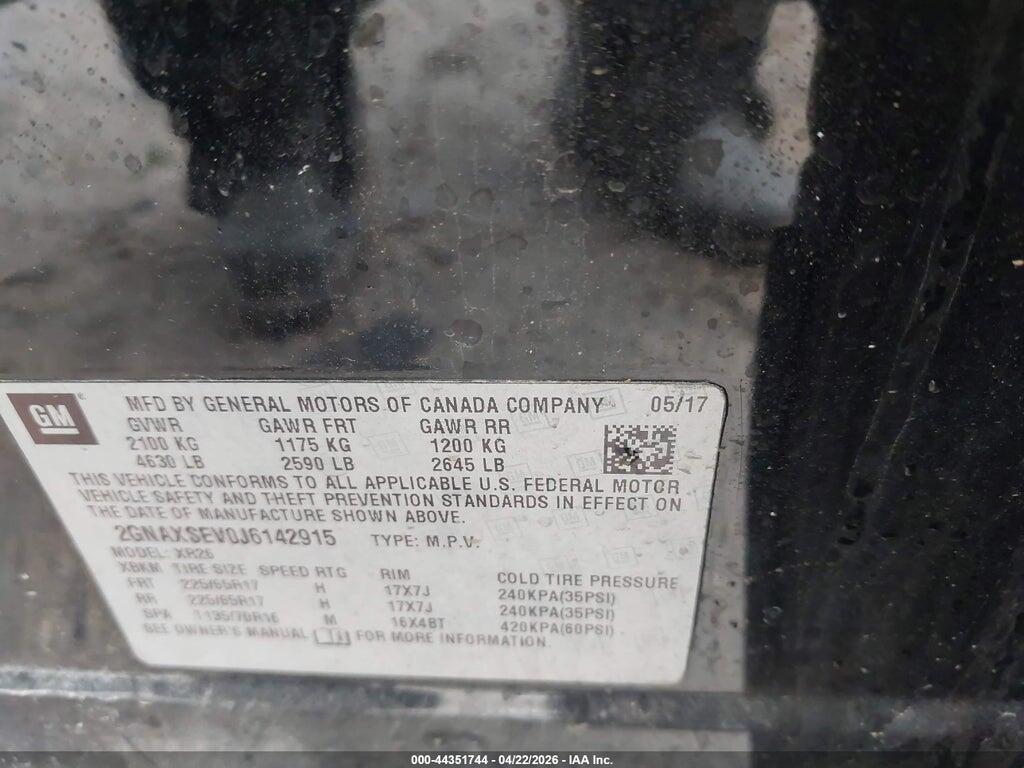 2GNAXSEV0J6142915 2018 CHEVROLET EQUINOX photo no. 9