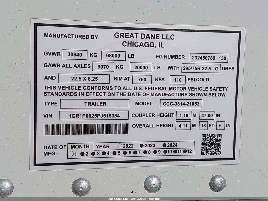 1GR1P0625PJ515384 2023 GREAT DANE TRAILERS TL photo no. 9